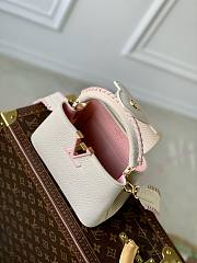 Kitlife Louis Vuitton Capucines Mini Bag Taurillon White and Pink - 21.0 x 14.0 x 8.0cm - 4