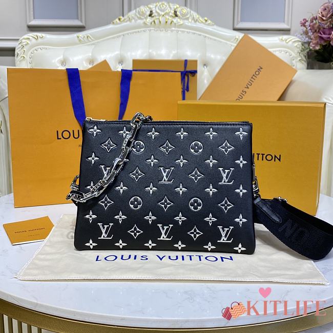 	 Kitlife Louis Vuitton Coussin PM Black and White logo - 26 x 20 x 12 cm - 1