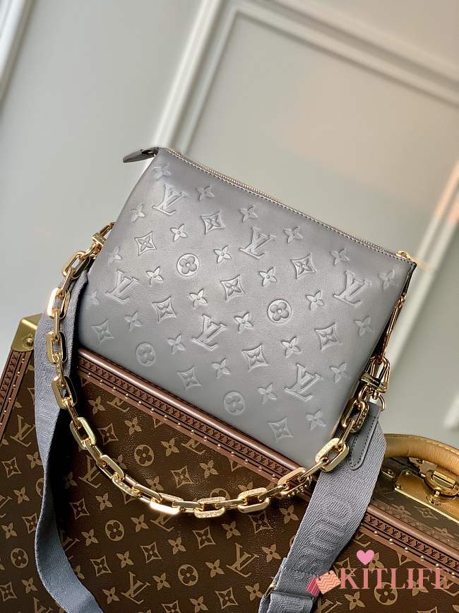 Kitlife Louis Vuitton Coussin MM Grey Monogram-embossed puffy lambskin - 34 x 24 x 12 cm - 1