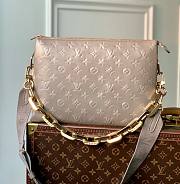 	 Kitlife Louis Vuitton Coussin MM Taupe Monogram-embossed puffy lambskin - 34 x 24 x 12 cm - 1