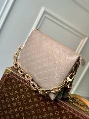 	 Kitlife Louis Vuitton Coussin MM Taupe Monogram-embossed puffy lambskin - 34 x 24 x 12 cm - 2