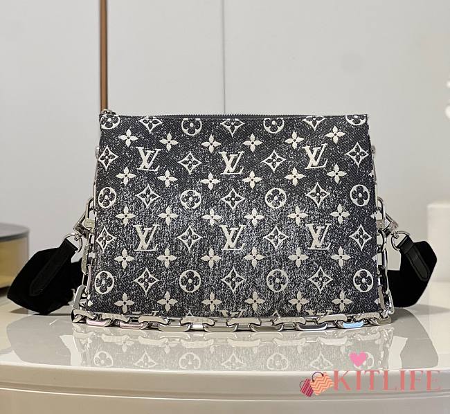 Kitlife Louis Vuitton Coussin PM Gray Denim Textile Jacquard - 26 x 20 x 12 cm - 1
