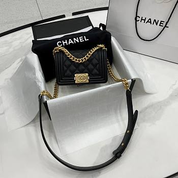 Chanel Leboy Flap Bag Caviar Black Leather - 10*15*6cm