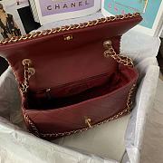 Kitlife Chanel Flap Bag Gold Chain Trim Burgundy Leather - 28*20*12CM - 5