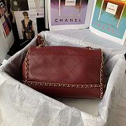 Kitlife Chanel Flap Bag Gold Chain Trim Burgundy Leather - 28*20*12CM - 4