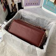 Kitlife Chanel Flap Bag Gold Chain Trim Burgundy Leather - 28*20*12CM - 3