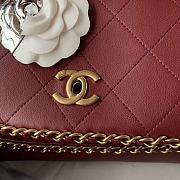 Kitlife Chanel Flap Bag Gold Chain Trim Burgundy Leather - 28*20*12CM - 2