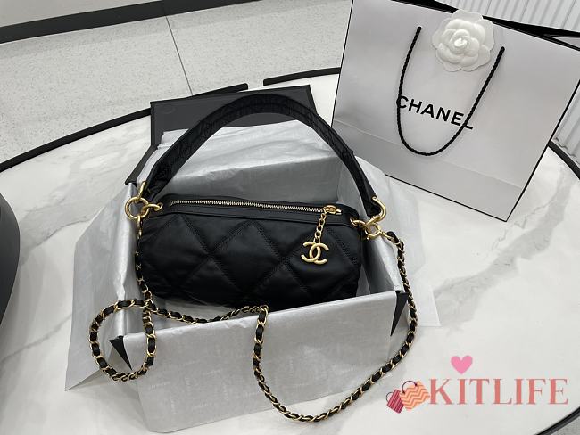 Kitlife Chanel Small Bowling Bag Calfskin and Gold Hardware - 11*20*11cm - 1
