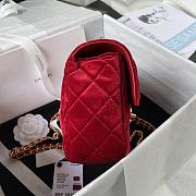 	 Kitlife Chanel Flap Bag Red Velvet Color Gold Chain - 20.5*17*6.5cm - 5