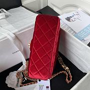 	 Kitlife Chanel Flap Bag Red Velvet Color Gold Chain - 20.5*17*6.5cm - 4