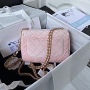 	 Kitlife Chanel Flap Bag Pink Velvet Color Gold Chain - 20.5*17*6.5cm - 4