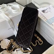 	 Kitlife Chanel Flap Bag Black Velvet Color Gold Chain - 20.5*17*6.5cm - 6