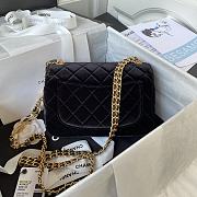 	 Kitlife Chanel Flap Bag Black Velvet Color Gold Chain - 20.5*17*6.5cm - 3