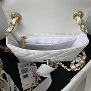 Kitlife Chanel Flap Bag Smooth White Leather With Gold Chain - 16*12*5cm - 4