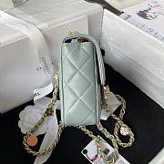 	 Kitlife Chanel Flap Bag Smooth Blue Leather With Gold Chain - 16*12*5cm - 6