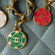	 Kitlife Chanel Flap Bag Smooth Blue Leather With Gold Chain - 16*12*5cm - 2