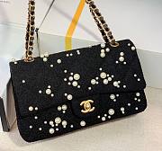 Kitlife Chanel Flap Black Tweed With Pearls - 25cm  - 1