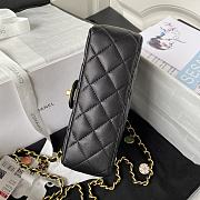	 Kitlife Chanel Flap Bag Smooth Coral Black Leather With Gold Chain - 14.5*19*6.5cm - 6