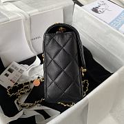 	 Kitlife Chanel Flap Bag Smooth Coral Black Leather With Gold Chain - 14.5*19*6.5cm - 4