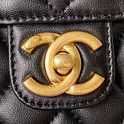	 Kitlife Chanel Flap Bag Smooth Coral Black Leather With Gold Chain - 14.5*19*6.5cm - 3
