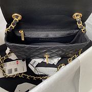 	 Kitlife Chanel Flap Bag Smooth Coral Black Leather With Gold Chain - 14.5*19*6.5cm - 2