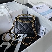 	 Kitlife Chanel Ring Chain Flap Black - 17*13*6cm - 4