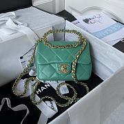 	 Kitlife Chanel Ring Chain Flap Green- 17*13*6cm - 1