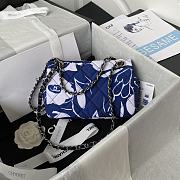 Kitlife Chanel Flap Bag Printed Silk Blue - 20cm - 2