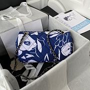 	 Kitlife Chanel Flap Bag Printed Silk Blue - 15X24.5X5cm - 5