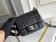 Kitlife Chanel Monaco Mini Square Flap Bag Black Lambskin Light Gold Hardware - 16.5X12.5X8.3CM - 2
