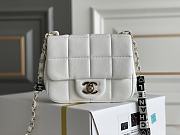 	 Kitlife Chanel Monaco Mini Square Flap Bag White Lambskin Light Gold Hardware - 16.5X12.5X8.3CM - 1
