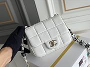 	 Kitlife Chanel Monaco Mini Square Flap Bag White Lambskin Light Gold Hardware - 16.5X12.5X8.3CM - 6
