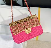 Kitlife Chanel Mini Evening Wool Tweed & Gold-Tone Metal Pink Bag  - 7 × 12 × 5 cm - 1