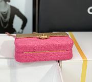 Kitlife Chanel Mini Evening Wool Tweed & Gold-Tone Metal Pink Bag  - 7 × 12 × 5 cm - 6