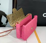 Kitlife Chanel Mini Evening Wool Tweed & Gold-Tone Metal Pink Bag  - 7 × 12 × 5 cm - 5