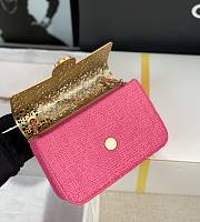 Kitlife Chanel Mini Evening Wool Tweed & Gold-Tone Metal Pink Bag  - 7 × 12 × 5 cm - 3