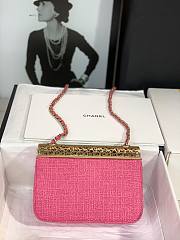 Kitlife Chanel Mini Evening Wool Tweed & Gold-Tone Metal Pink Bag  - 7 × 12 × 5 cm - 2