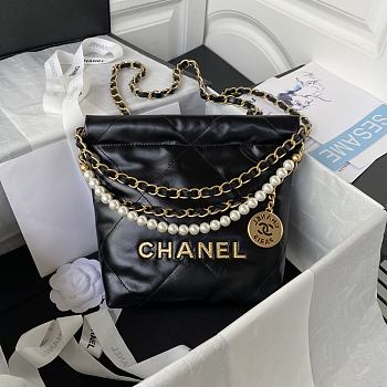 Kitlife Chanel  Gold Coin Garbage Bag With Pearl Chain - 18X20X6.5cm