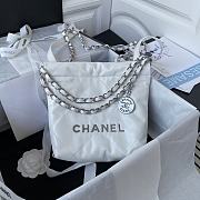 	 Kitlife Chanel Silver Coin Garbage White Bag - 18X20X6.5cm - 1