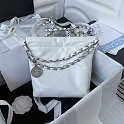 	 Kitlife Chanel Silver Coin Garbage White Bag - 18X20X6.5cm - 4