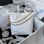 	 Kitlife Chanel Gold Chain Garbage White Bag - 18X20X6.5cm - 4