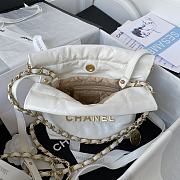 	 Kitlife Chanel Gold Chain Garbage White Bag - 18X20X6.5cm - 3