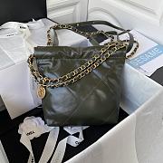 	 Kitlife Chanel Gold Chain Garbage Green Bag - 18X20X6.5cm - 3