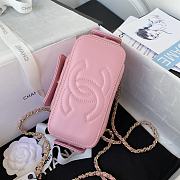 	 Kitlife Chanel Vanity Polly Multi Pocket Pink Lambskin - 17cm - 2