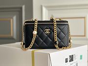 	 Kitlife Chanel Vanity With Chain Black Leather - 17x9.5x8cm - 1