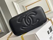 	 Kitlife Chanel Vanity With Chain Black Leather - 17x9.5x8cm - 2