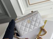	 Kitlife Chanel Vanity With Chain Grey Leather - 17x9.5x8cm - 2