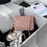 	 Kitlife Chanel 22C Pearl Crush Mini Square Pink Lambskin - 17cm - 4