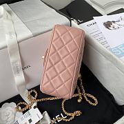 	 Kitlife Chanel 22C Pearl Crush Mini Square Pink Lambskin - 17cm - 2