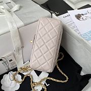 	 Kitlife Chanel 22C Pearl Crush Mini Square Cream Lambskin - 17cm - 5